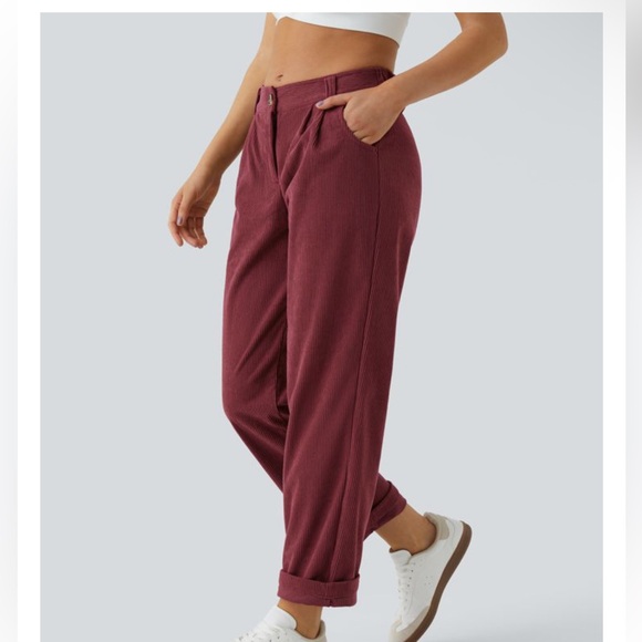 HALARA Pants - Halara Mid Rise Zipper Pocket Corduroy Casual
Pants